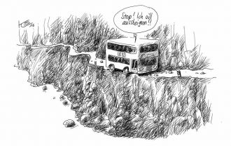 Ich will aussteigen (Karikatur von K. Stuttmann, Quelle BZ vom 10.7.2016 )