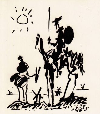 Don Quijchote und Sancho Pansa von Pablo Picasso. Eigene Kachel. Foto F.J. Illhardt