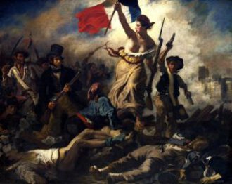 Freiheit (Liberté), Gleichheit (Egalité), Brüderlichkeit (Fraternité), die drei Grundprinzipien der Französischen Revolution - Brüderlichkeit bedeutet v.a. Gewaltlosigkeit auch gegenüber Frauen. Eine Frau vertritt die Revolution. Foto Pixabay