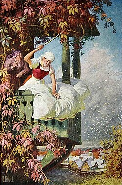 Frau Holle und das fleißige Mädchen. Illustration von Otto Kubel, 1930 (Foto: Wikipedia)